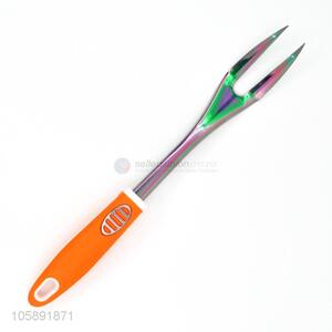 Latest popular new design tpr handle stainless steel fruit fork