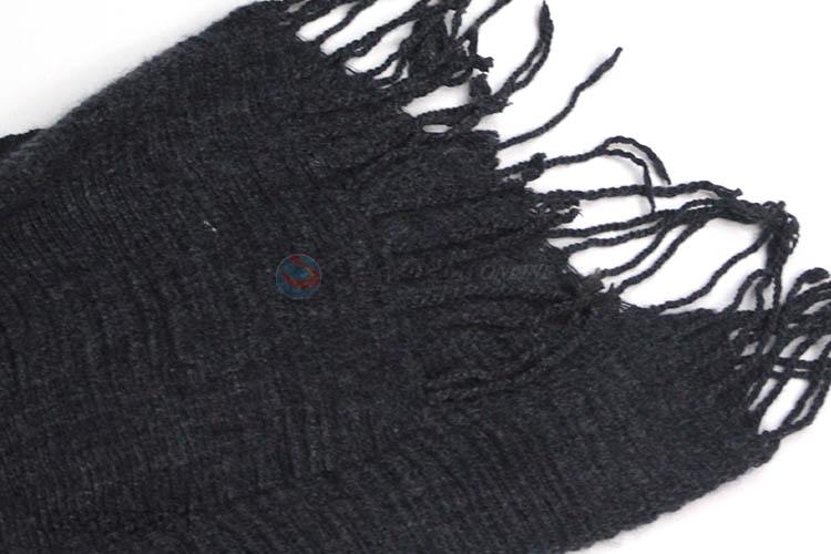 Good quality black color polyester women scarf