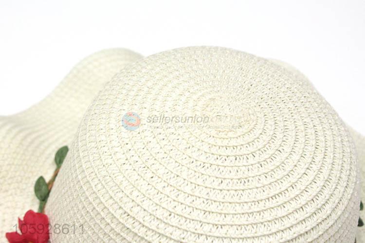 Fashion lovely baby paper straw sun hat gilrs boater hat