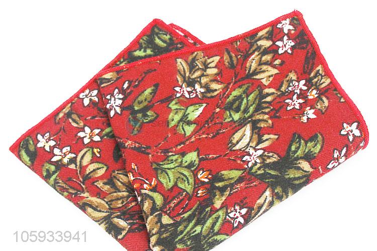 Custom Flower Pattern Cotton Suit Pocket Square