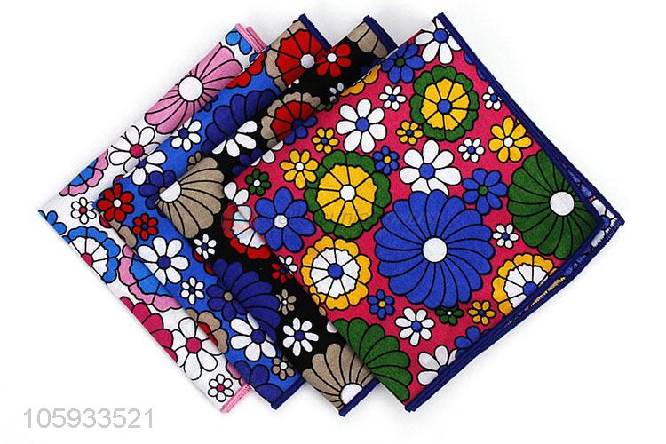 Best Selling Flower Pattern Cotton Handkerchief For Man