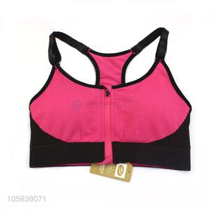 Good Quality Colorful Zipper Sports Bra