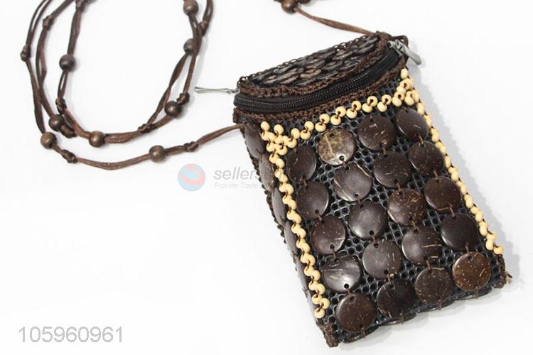 Wholesale Portable Beads Coin Bag Zipper Phone Bag