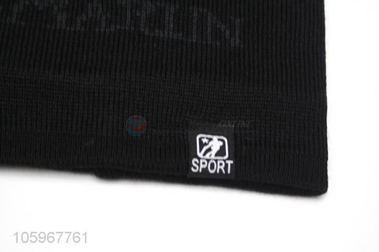 Bottom price winter warm fashion design plain knitted sport hat