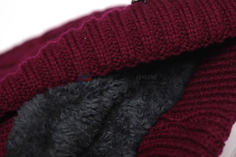 Cheap price winter hats plus velvet warm knitted caps