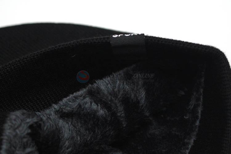 Bottom price winter warm fashion design plain knitted sport hat