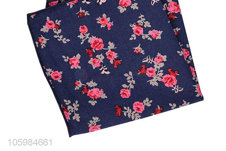 Latest design 25*25cm custom men cotton suit pocket square