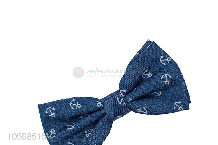 Customized cheap men's bow tie anchor print bow tie