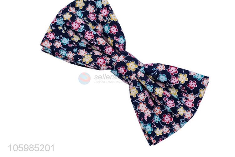 Popular design custom flower printed bow tie for men