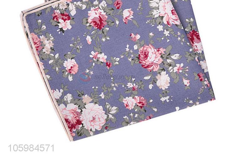 Professional supply men pocket square flower printed handkerchief