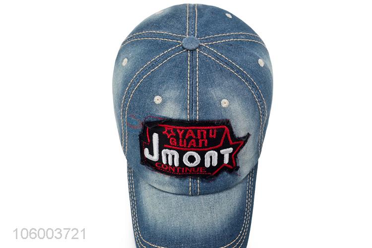 Fashion cap denim embroidery letter hat