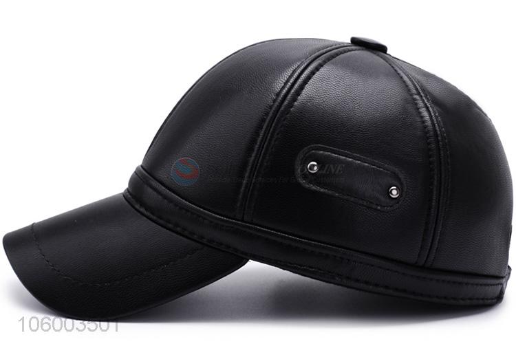 High sales men's outdoor pu sunshade earmuffs baseball cap