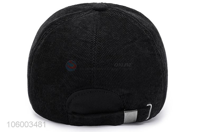 Top selling men's woolen stripe shade earmuff baseball cap