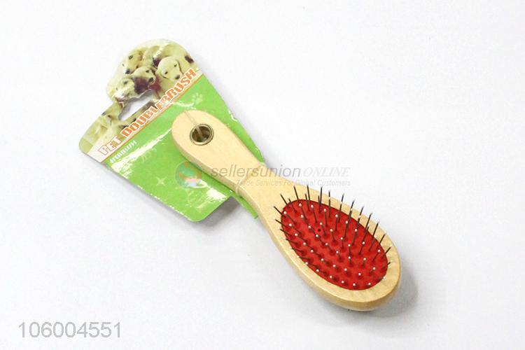 Comfortable double-sided clean wood pet brush