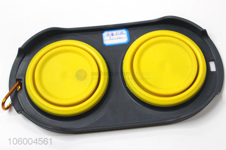 Custom pet feeder collapsible bowl rubber folding dog bowl