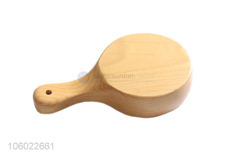 New Design Round Wooden Salad Bowl With Handle