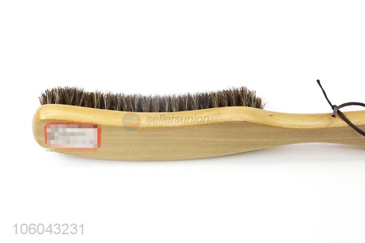 Professional wooden handle shoe brushes with horse hair bristles