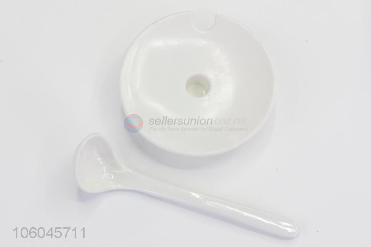 Wholesale price melamine sugar bowl with lid and spoon