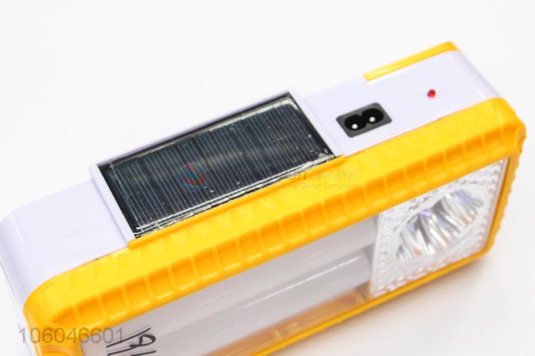 Custom rechargeable solar led emergency light with dry battery cabin