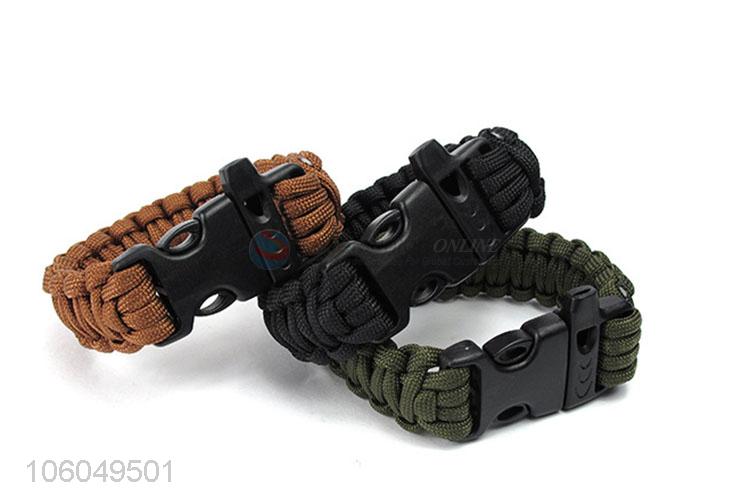 Fashion parachute cord lifesaving paracord survival whistle bracelet