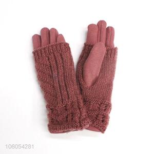 Hot Selling Winter Knitted Velvet Gloves For Children