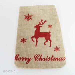 Fashion Santa Snowman Deer Design Christmas Burlap Gift Bags