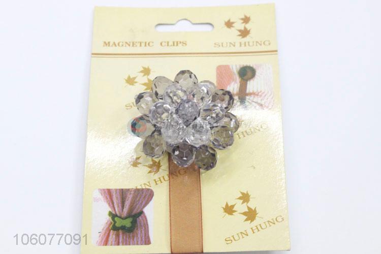 Recent design furniture decoration floral megnetic curtain tieback