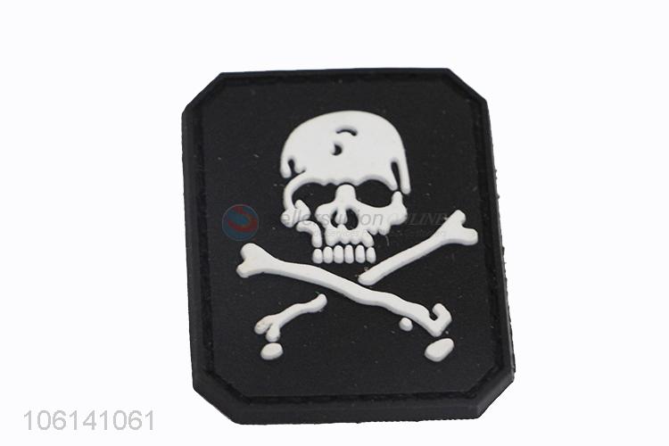 Best Sale Skull Pattern Soft Pvc Rubber Patch For Clothing Accessories