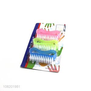 Hot sale 3pcs plastic beauty easy carry nail brush