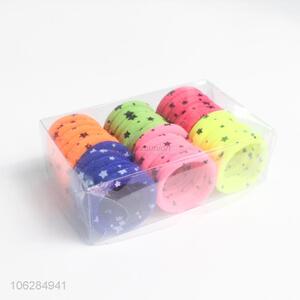 Popular design 30pcs multicolor star printing hair rings