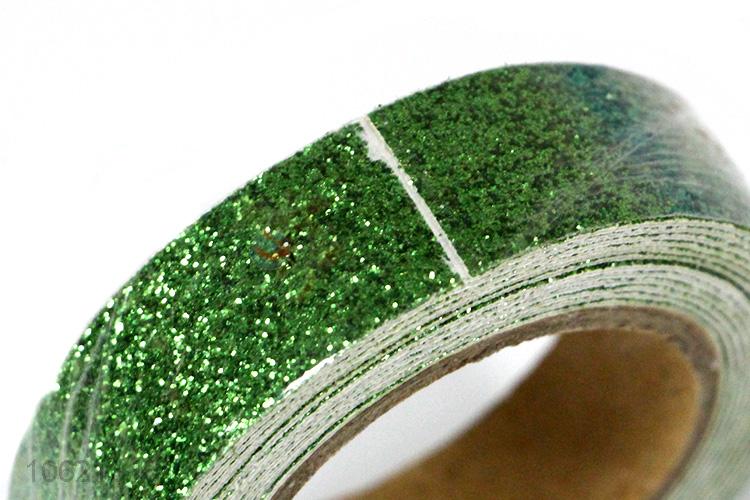 Wholesale green glitter adhesive tapes for decor