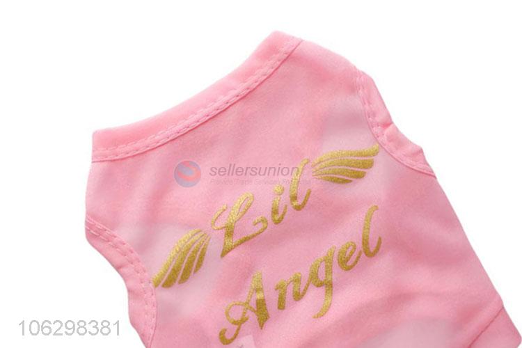 Fashion Design Pink Cotton Vest For Pet