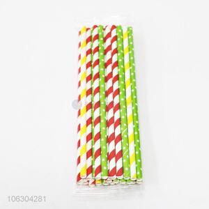 High Quality 25PCS Multi Color Mixing Package Decoration Paper Straw For Drinking