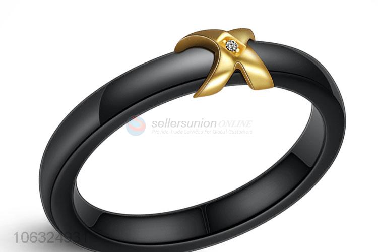 Wholesale Price Fashion Black White Couple Ceramic Ring Plain Wedding Band