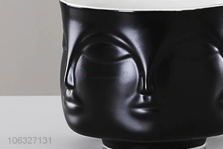 Creative Human Face Design Home Office Decoration Ceramic Plant Flower Pot