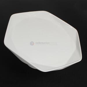 New arrival white hexagonal ceramic cake stand