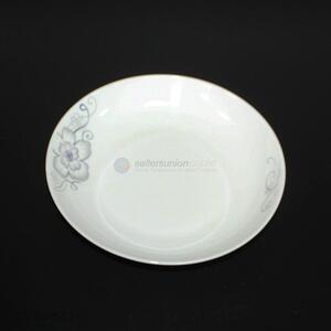 Hot selling flower pattern round ceramic plate dish