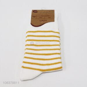 Trendy ladies striped knitting socks winter long socks