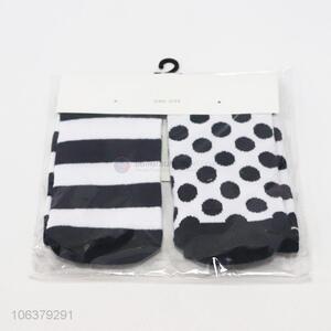 Promotional 2packs women polka dot pattern jacquard socks