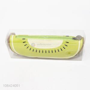 New arrival creative stationery kiwifruit design pu pencil bag