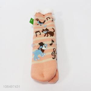 Top quality cartoon animal pattern women winter floor socks