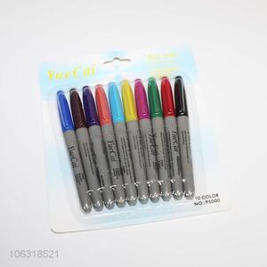 China supplier 10 colors plastic pernament marker pens