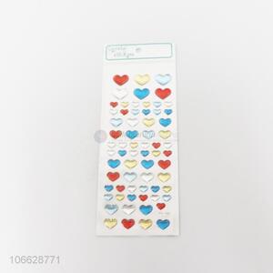 Wholesale hottest colorful hearts epoxy gel stickers