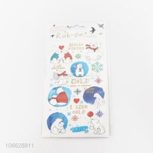 Recent style decorative cartoon white bear pvc stickers