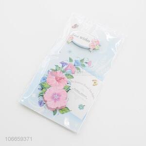 Fashion Flower Pattern Glitter Powder Greeting Card