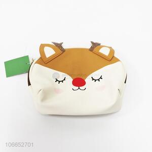 Factory price cartoon fox shaped pu leather makeup bag