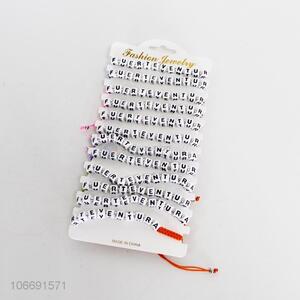 China supplier 12pcs letters beaded bracelet