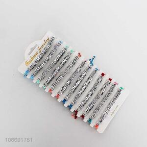 Recent style alphabet letter beaded bracelets for adults