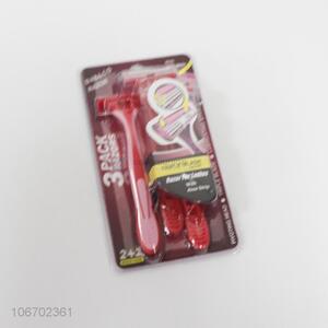 China OEM disposable 3 blades shaver set for ladies