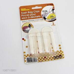 Low price 2pcs/set white plastic trash bag clips